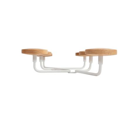 Appendiabiti da muro - 6 posti - 12 x 28 x 7 cm - metallo-legno - bianco - Alba - PMSIXBC - 3129710016228 - DMwebShop - 3