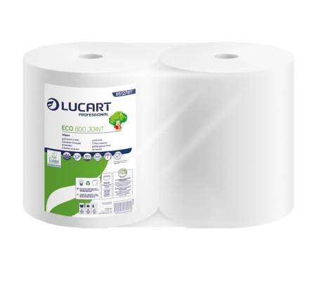 Bobina asciugatutto Eco 800 Joint 2 veli 18,5 gr 312 mt microgoffrata Lucart 851278T - 1469