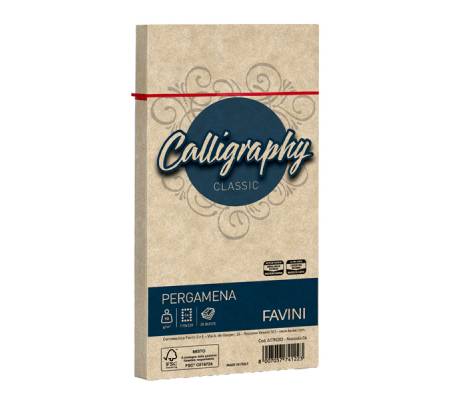 Busta Calligraphy Pergamena 110 x 220 mm 90 gr nocciola 04 Favini A57N203 - 1520