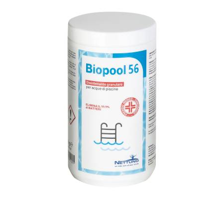 Disinfettante granulare per acque di piscine Biopool 56 in barattolo 1 Kg Nettuno 01237 - 1459
