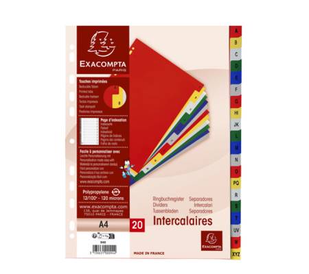 Separatore alfabetico A Z PPL A4 colori assortiti Exacompta 94E - 1303