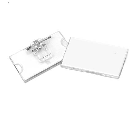 Portabadge con clip e spilla - 6,5 x 3 cm - conf. 24 pezzi - Lebez 31-080 - 31-080-B - 8007509310809 - DMwebShop