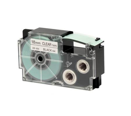 Nastro - 18 mm x 8 mt - Nero-Trasparente - Casio - XR-18X1-W-DJ - 4971850117537 - DMwebShop