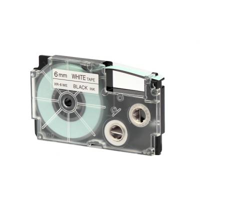 Nastro - 6 mm x 8 mt - nero-bianco - Casio - XR-6WE1-W-DJ - 4971850120469 - DMwebShop