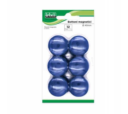 Bottoni magnetici - blu - Ø 40 mm - blister 12 pezzi - Lebez - MR-40-BL - 8007509000403 - DMwebShop