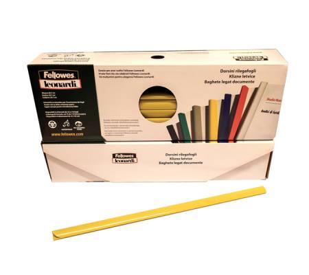 Dorsetti tondi per rilegatura - 3 mm - giallo - scatola 50 pezzi - Fellowes - D103GI - 8015687018424 - DMwebShop