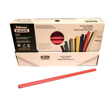 Dorsetti tondi per rilegatura - 8 mm - rosso - scatola 50 pezzi - Fellowes - D108RO - 8015687018615 - DMwebShop