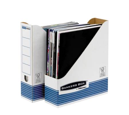 Portariviste System - formato utile 7,8 x 31,1 x 25,8 cm - bianco-blu - conf. 10 pezzi - Bankers Box - 0026301 - 43859520985 - DMwebShop