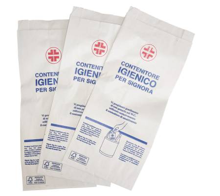 Sacchetti igienici - 28 x 12 cm - bianco - scatola 200 pezzi - conf. 5 pezzi - Mar Plast - A99942FSC - 8020090098802 - DMwebShop
