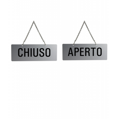 Cartello con catenella 'APERTO/CHIUSO' - 17,5 x 6,5 cm - Markin - 31212-E - DMwebShop