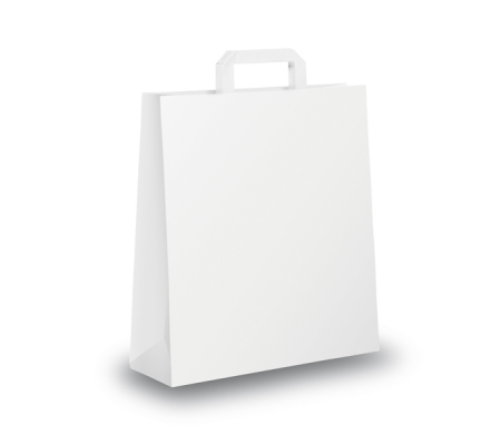Shopper in carta maniglia piattina - 36 x 12 x 41 cm - bianco - conf. 250 sacchetti - Mainetti Bags - 001697 - 310000945C - DMwebShop