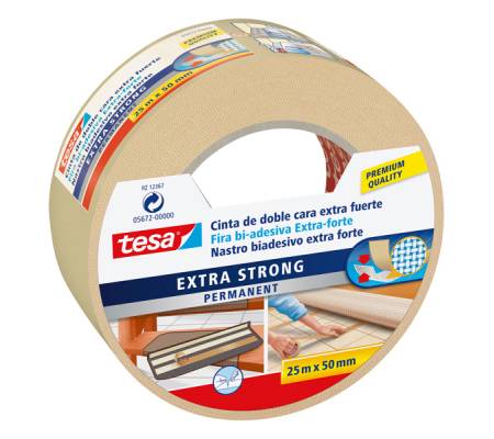 Nastro biadesivo Extra Forte - 5 cm x 25 mt - bianco - Tesa - 05672-00000-12 - 4042448238429 - DMwebShop