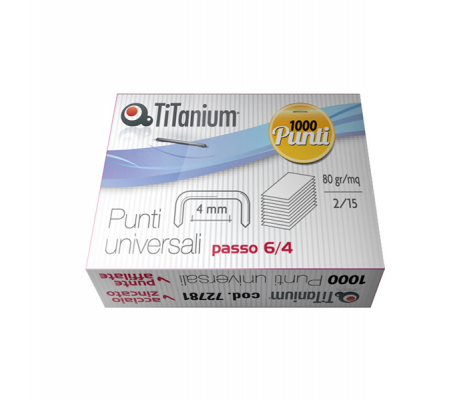 Punti universali - 6/4 - acciaio-zinco cromato - metallo - conf. 1000 punti - Titanium - TI1002T - 8025133025319 - DMwebShop