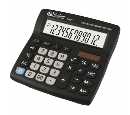 Calcolatrice da tavolo - 73031 - 12 cifre - nero - Titanium - CD2706-12RP - 8025133026736 - DMwebShop
