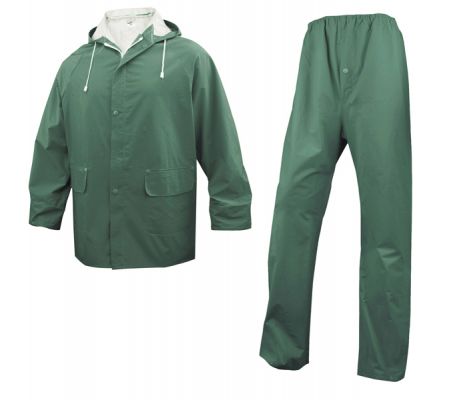 Completo impermeabile EN304 - giacca + pantalone - poliestere-PVC - taglia L - verde - Deltaplus - EN304VEGT2 - 3295249128302 - DMwebShop