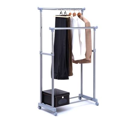 Stender appendiabiti AC9002 - 90 cm - doppio grigio-cromo - Serena Group - AC9002GR - 8032937534343 - DMwebShop