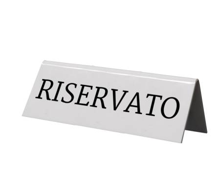 Targhetta RISERVATO per tavoli - set 5 pezzi - Securit - TN-RES-IT-WT - 8718226498335 - DMwebShop