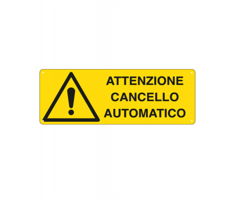 Cartello segnalatore - 35 x 12,5 cm - ATTENZIONE CANCELLO AUTOMATICO - alluminio - Cartelli Segnalatori E1708K
