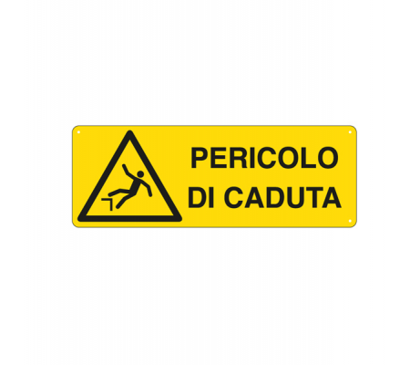 Cartello segnalatore - 35 x 12,5 cm - PERICOLO DI CADUTA - alluminio - Cartelli Segnalatori E1757K