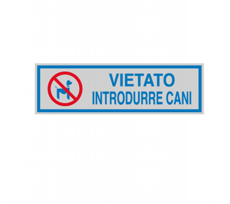 Targhetta adesiva - VIETATO INTRODURRE CANI - 165 x 50 mm - Cartelli Segnalatori - 96670 - 8771689667045 - DMwebShop