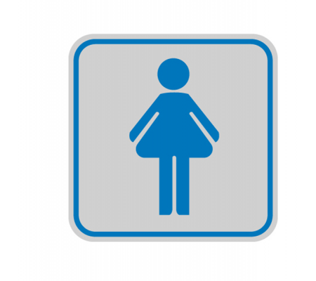 Targhetta adesiva - pittogramma Toilette donna - 82 x 82 mm - Cartelli Segnalatori - 9643B - 8772089643066 - DMwebShop