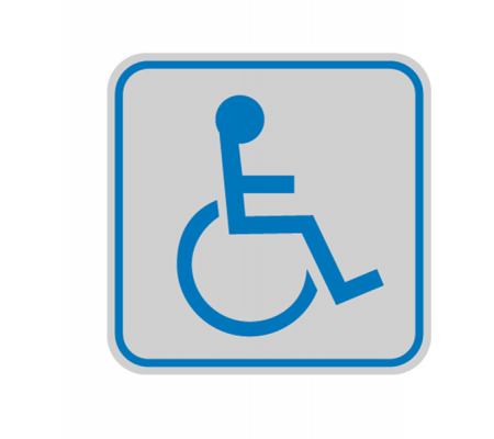 Targhetta adesiva - pittogramma Toilette disabili - 82 x 82 mm - Cartelli Segnalatori - 9653B - 8772099653062 - DMwebShop