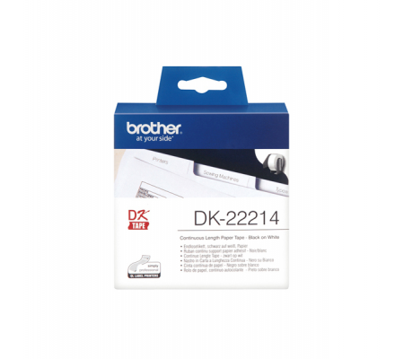 Rotolo etichetta continua - nero-bianco - 12 mm x 30,48 mt - DK22214 - Brother - DK-22214 - 4977766628525 - DMwebShop