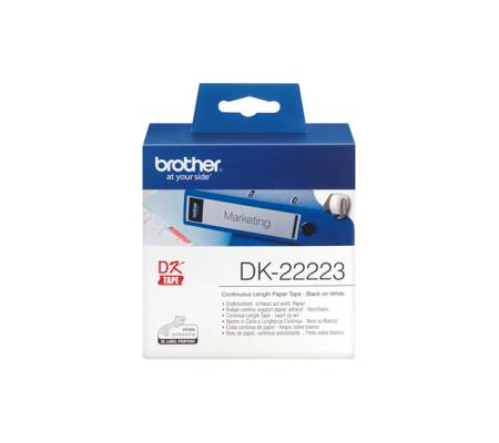 Nastro adesivo - nero-bianco - 50 mm x 30,48 mt - Brother - DK22223 - 4977766654982 - DMwebShop