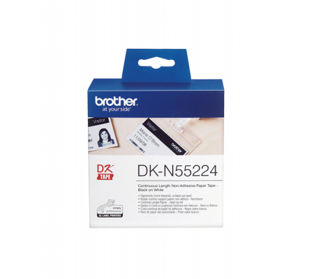 Nastro non adesivo - nero-bianco - 54 mm x 30,48 mt - Brother - DKN55224 - 4977766665759 - DMwebShop