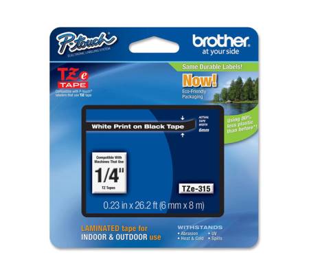 Nastro - bianco-nero - 6 mm x 8 mt - Brother - TZe315 - 4977766685634 - DMwebShop