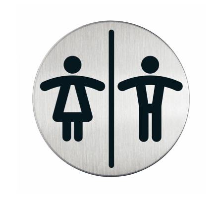 Pittogramma adesivo WC donne uomini diametro 8,3 cm acciaio Durable 4920 23 - 9619