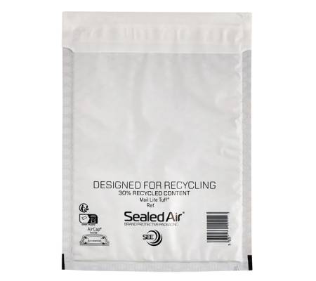 Busta imbottita Mail Lite Tuff Cushioned formato H (27 x 36 cm) - bianco impermeabile - conf. 10 pezzi - Sealed Air - 103024706 - 5051146002279 - DMwebShop
