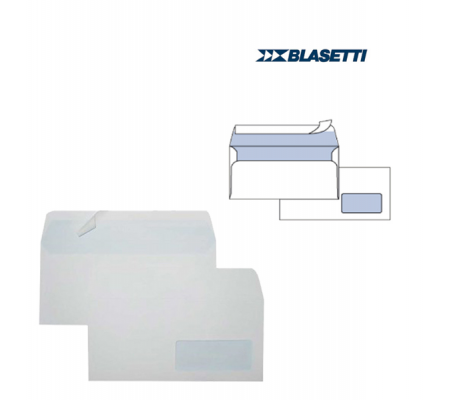 Busta bianca con finestra serie Eco Strip Laser certificazione FSC adatta a stampa laser - 110 x 230 mm - 90 gr - conf. 500 pezzi - Blasetti - 0157 - 8007758001572 - DMwebShop