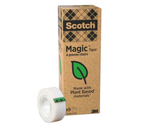 Nastro adesivo Magic 900 - invisibile - ecologico - 19 mm x 33 mt - trasparente - Value Pack 9 rotoli - Scotch - 7100044084 - 4046719270729 - DMwebShop