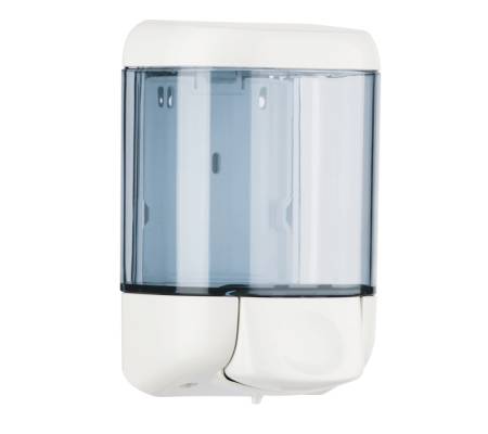 Dispenser da muro per sapone liquido - 12,8 x 11,2 x 20,5 cm - capacita' 1 lt - bianco-azzurro trasparente - Mar Plast - A61501 - 8020090092350 - DMwebShop