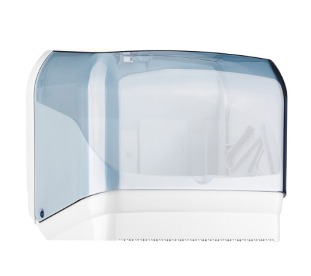 Dispenser per asciugamani in rotolo-fogli - 30 x 19,5 x 25,1 cm - plastica - bianco-azzurro trasparente - Mar Plast - A60210 - 8020090027758 - DMwebShop