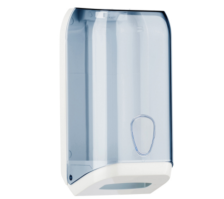 Dispenser di carta igienica in fogli - 15,8 x 13 x 30,7 cm - trasparente-bianco - Mar Plast - A62110 - 8020090005138 - DMwebShop
