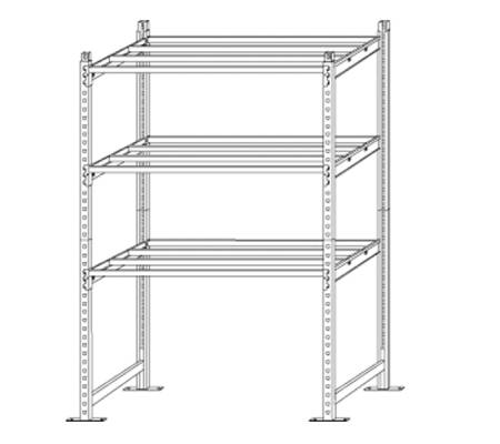 Scaffale Rang'Eco180 - modulo base - 5 ripiani - portata ripiano 180 kg - 100 x 35 x 200 cm - acciaio - grigio-blu - Paperflow - K605130 - 513D - DMwebShop