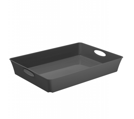 Vassoio multiuso Living Box - 37,5 x 26,6 cm - altezza 6 cm - nero - Rotho - F711249 - DMwebShop