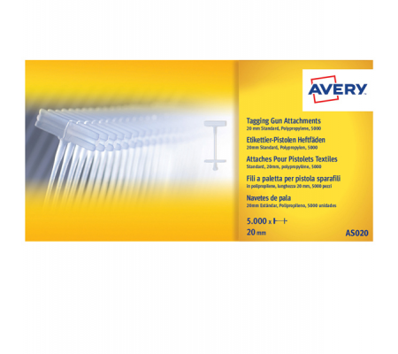 Fili standard per sparafili - PPL - 20 mm - conf. 5000 pezzi - Avery - AS020 - 5014702023460 - DMwebShop