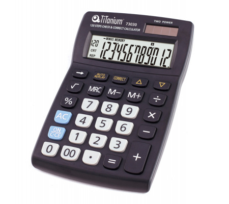 Calcolatrice da tavolo - 73030 - 12 cifre - nero - Titanium - CD2696-12RP - 8025133026729 - DMwebShop