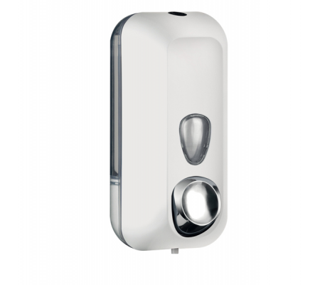 Dispenser Soft Touch per sapone liquido - 10,2 x 9 x 21,6 cm - capacita' 0,55 lt - bianco - Mar Plast - A71401BI - 8020090042027 - DMwebShop