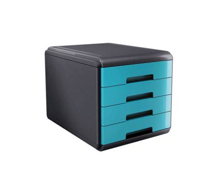 Cassettiera Mydesk - 29,5 x 38,5 x 28,2 cm - 4 cassetti da 4,5 cm - grigio-turchese - Arda - 18P4PTU - 8003438014993 - DMwebShop