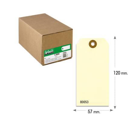 Etichette per spedizioni - in cartoncino - con foro - 120 x 57 mm - avana - conf. 1000 pezzi - Lebez - 80053 - 8007509057308 - DMwebShop