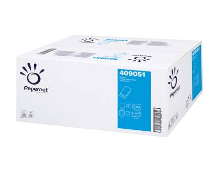 Asciugamani piegati a V Special - 2 veli - goffratura a onda - 20 gr - 24 x 21 cm - bianco - conf. 15 pezzi da 250 - Papernet - 409051 - 8024929990510 - DMwebShop