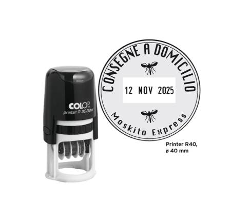 Timbro datario R40 diametro 40 mm 6 righe autoinchiostrante personalizzabile Colop PR R40 DAT - 13165