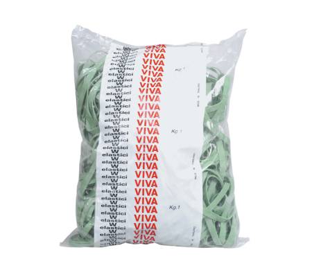 Elastico fettuccia - Ø 12 cm x 0,8 cm - verde - sacco da 1 kg - Viva - F8X120 - 8014035000661 - DMwebShop