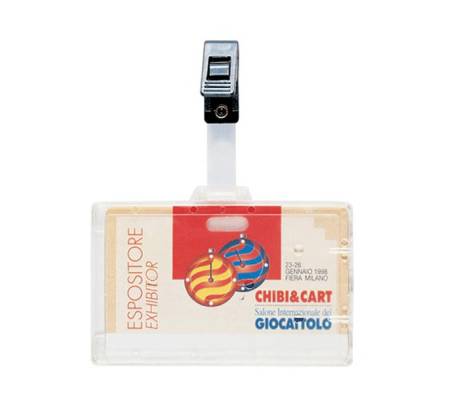 Portanome con clip in plastica - 9 x 6 cm - conf. 100 pezzi - Favorit - 100460578 - 8006779363676 - DMwebShop