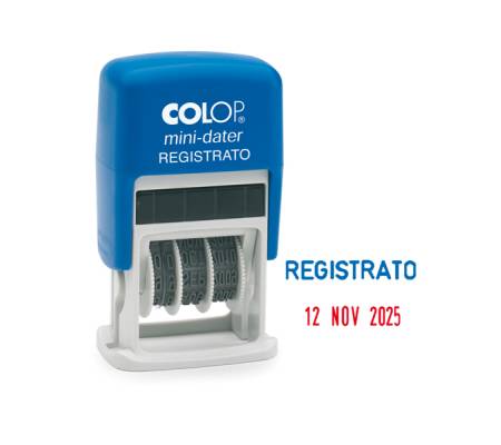 Timbro Mini Dater S160/L1 Datario + REGISTRATO - 4 mm - autoinchiostrante - Colop - S160/L3 - 9004362302070 - DMwebShop