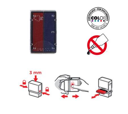 Tampone di ricambio E/12/2 - rosso-blu - conf. 5 pezzi - Colop - E12.BIC - DMwebShop